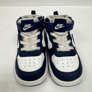 Nike Court Borough Mid 2 (TDV) Toddler Kids Shoes SZ 8C White/Blue CD7784-107